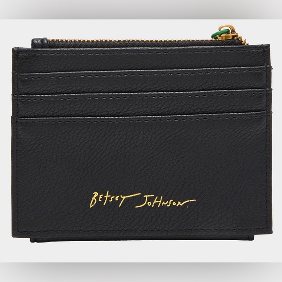 BETSEY JOHNSON Blarney Irish St Patricks Day Black Vegan Leather Wallet - Picture 4 of 6